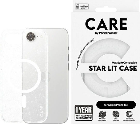 CARE by PanzerGlass Flagship Urban Combat Starlight White Magsafe iPhone 16e Back Cover Plastic White