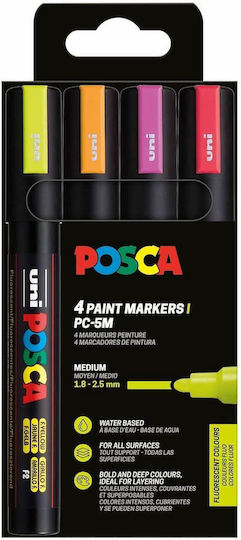 Uni-Ball Permanent Markers Neon 4pcs