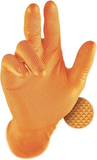 Industrial Starter Gloves for Work Orange Nitrile 1pcs