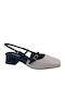 Anatomic Synthetic Leather Beige Low Heels with Strap