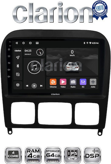 Clarion Auto-Audiosystem für Mercedes-Benz S-Klasse 1998>2005 (Bluetooth/USB/WiFi/GPS/Apple-Carplay/Android-Auto)