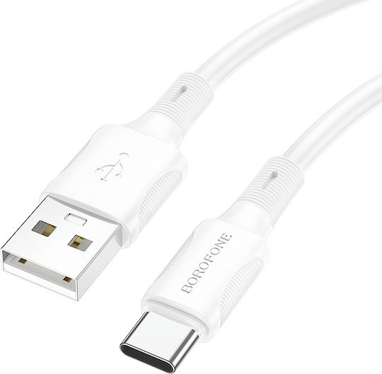 Borofone USB 2.0 Cable USB-C male - USB-A Λευκό 1m 2390