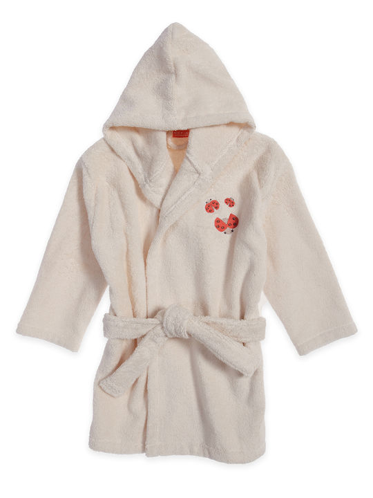 Nef-Nef Homeware Βρεφικό Μπουρνούζι με Κουκούλα Lady Bug Ecru