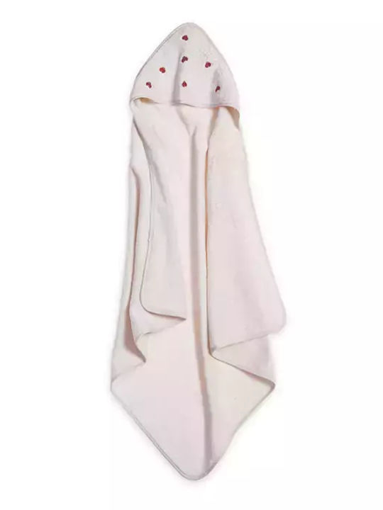 Nef-Nef Homeware Βρεφική Κάπα-Μπουρνούζι με Κουκούλα Lady Bug Ecru 75x75εκ.