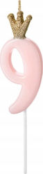 Birthday Candle Number 9 Pink 9.5cm 71855 Birthday Candle Number 9 Pink 9.5cm 71855