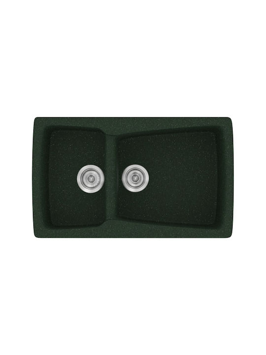 Sanitec Classic Drop-In Spüle aus Verbundgranulat B79xT50cm Granite Green