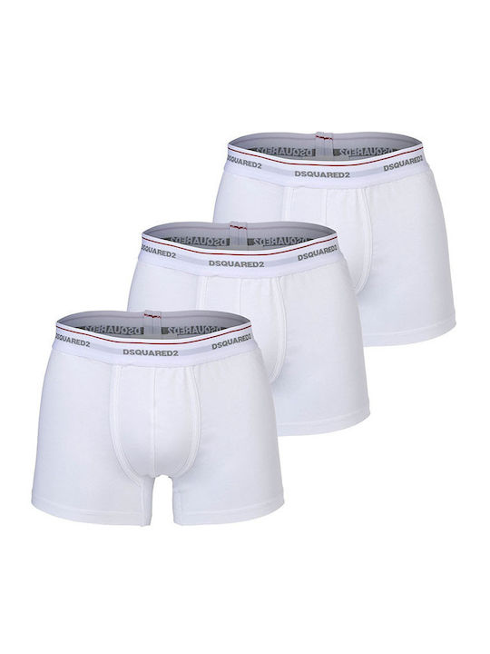 Dsquared2 Slipuri pentru bărbați White 3Pachet
