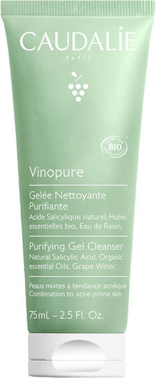 Caudalie Vinopure Gel De Curățare a Feței Împotriva Imperfecțiunilor și Controlul Sebumului 75ml