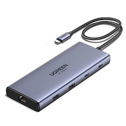 Ugreen CM639 USB-C Докинг станция с HDMI 4K PD Етърнет Ugreen CM639 USB-C Докинг станция с HDMI 4K PD Етърнет