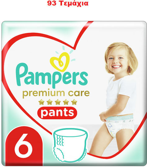 Pampers Πάνες Βρακάκι Premium Care Pants No. 6 για 15+kg 93τμχ