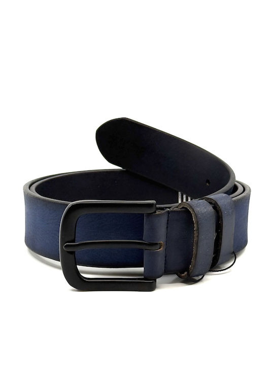 Legend Accessories Wide Men's Belt Leather Blue