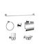 Wall-Mounted Metal Bathroom Accessory Set Silver