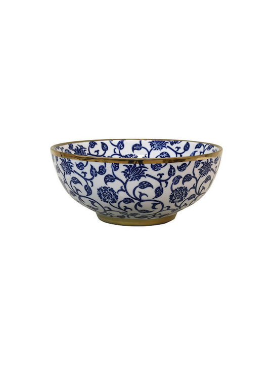 Keramikschale Fylliana Fl22961 Blau-Weiß-Gold Farbe 25x10cm