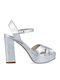 Leder Sandalen Silber