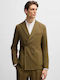 Men's Summer Suit Jacket Slim Fit Khaki