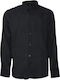 Long-sleeved Linen Shirt Black