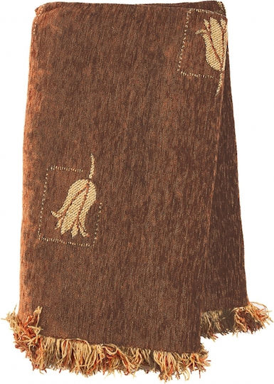 Sunshine Tulip Ριχτάρι Πολυθρόνας Chenille 180x180εκ. brown