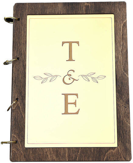 Wooden Wedding Wish Book Plexiglass Initials 31cm X 22.5cm Wbp/926004 Kaliso Kls-wbp-926004