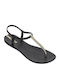 Charm V Sandals Style Flip Flops in Black Color