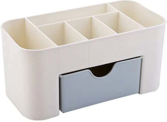 Organizator Cosmetice Cu Sertare Și Separatoare Alb 20x10x8.7cm