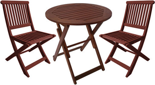 Garden & Outdoor Furniture Sets Dining Room for Small Balcony Meranti 3 Pieces Meranti