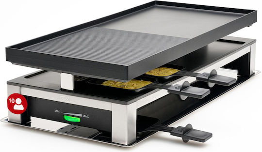 Solis Tischplatte Elektrogrill Aluminium Glatte und Geriffelte Platte 1500W mit einstellbarem Thermostat 53cmx24cmcm