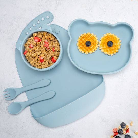 AppeKids Feeding Set made of Silicone Turquoise 6pcs