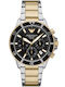 Emporio Armani Men's Watch 43mm Chronograph Solar with Gold Metal Bracelet