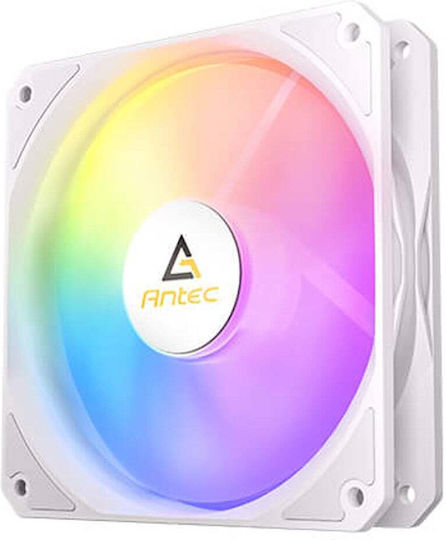 Antec 0-761345-40042-8 Reverse Blade Case Fan 120mm (1500rpm / 61.46cfm) με ARGB Φωτισμό και Σύνδεση 4-Pin PWM Λευκό