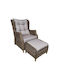 Ξαπλώστρα Rattan Καφέ 2τμχ 75x87x103εκ.