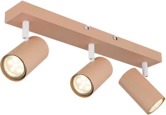 Globo Lighting Τριπλό Σποτ με Ντουί GU10 σε Πορτοκαλί Χρώμα Globo Lighting Τριπλό Σποτ με Ντουί GU10 σε Πορτοκαλί Χρώμα