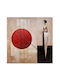 Oil Painting Printed Canvas Design Female Figure Red Details 60x60cm Ankor Ankor 843954