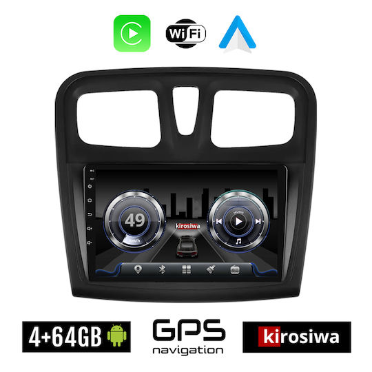 Kirosiwa Ηχοσύστημα Αυτοκινήτου για Dacia Logan 2012 2019 (Bluetooth/USB/WiFi/GPS) με Οθόνη Αφής 9"