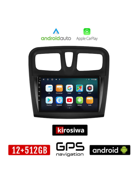 Kirosiwa Sistem Audio Auto pentru Dacia Magazin online Logan 2012 2019 (Bluetooth/USB/AUX/WiFi/GPS/Apple-Carplay/Android-Auto) cu Ecran Tactil 9"
