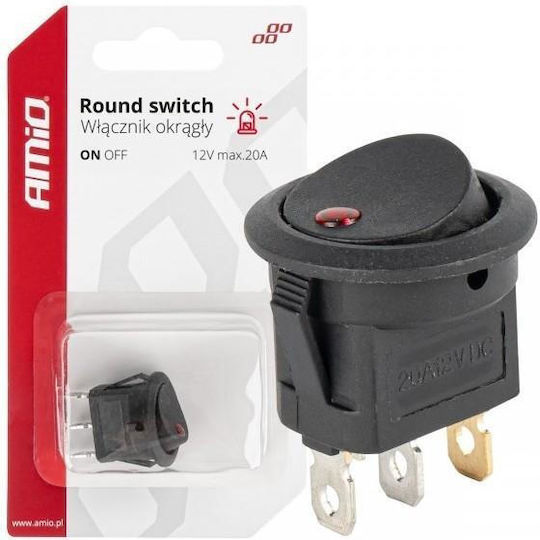 AMiO Comutator On/Off auto 12V Universal Roșu