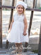 Stova Bambini Бял Комплект Дрехи за Кръщене с Аксесоари за Коса от Дантела 2 Бройки