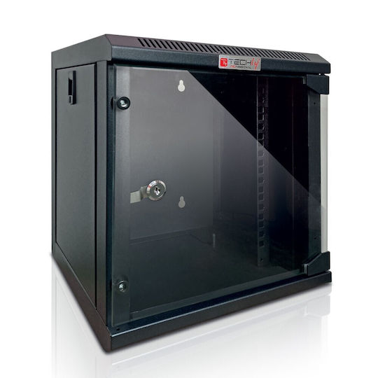Techly Wandmontiert Rack-Schrank 9U Schwarz 5716
