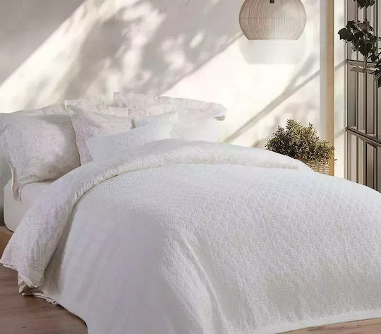 Nef-Nef Homeware Ventora Κουβέρτα Υπέρδιπλη 230x250εκ. Ecru