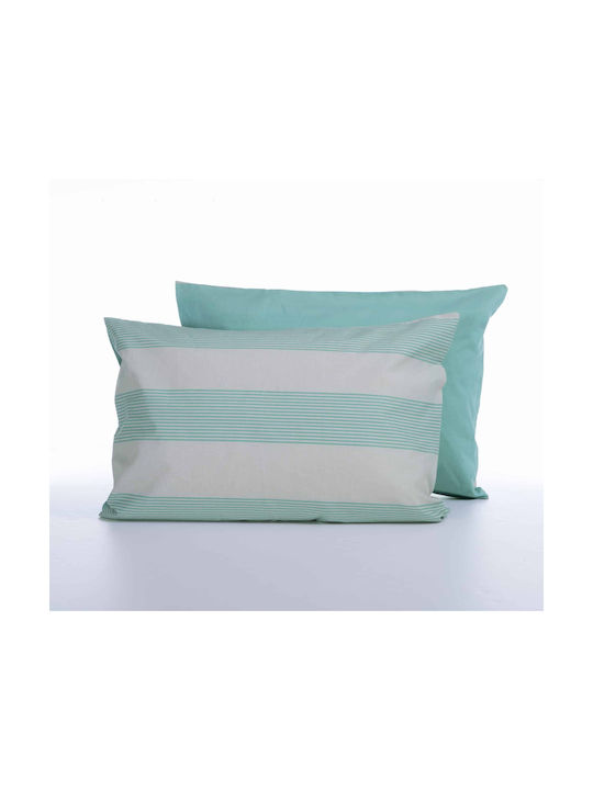 Nef-Nef Homeware Casual Stripe Kissenbezug mit Umschlagumschlag Petrol 52x72cm.