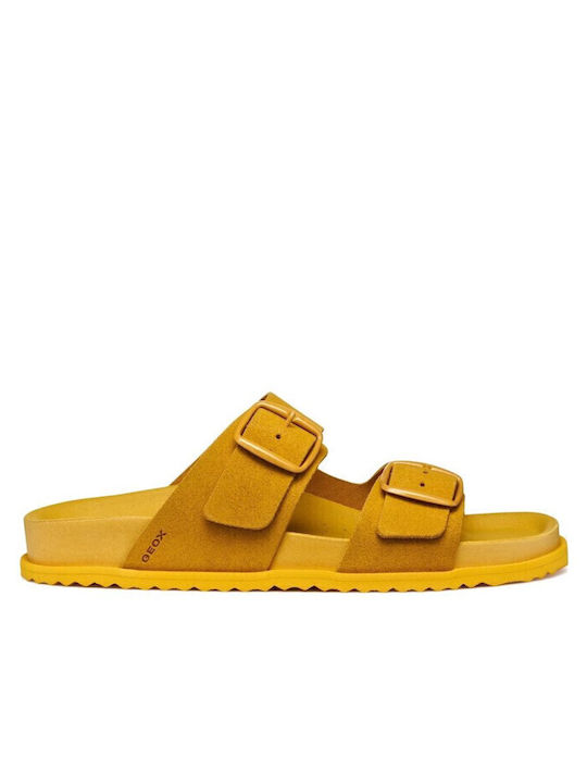 Geox Sandybett Women's Flat Sandals in Yellow Color