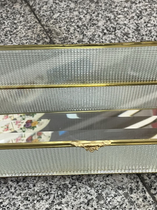 Etoile Glass Jewellery Box Gold 27x12cm