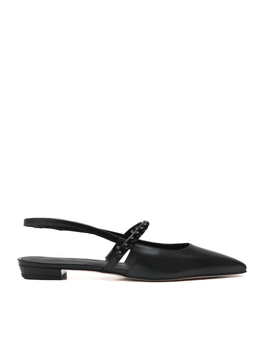 Leather Black Heels with Strap