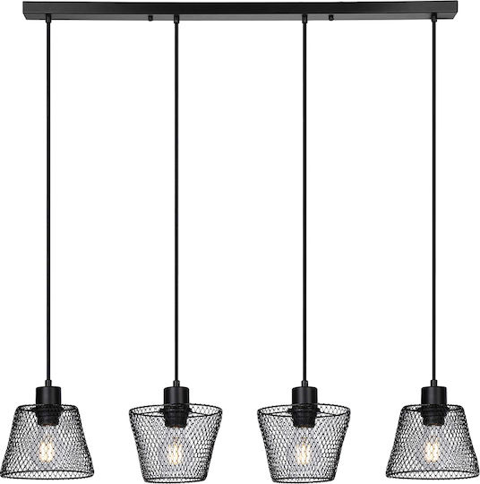 Gallis Hängelampe Schwarz für 4 Lampen E27