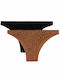 Fimelle Γυναικεία Brazil 2Pack χωρίς Ραφές Caramel, Black