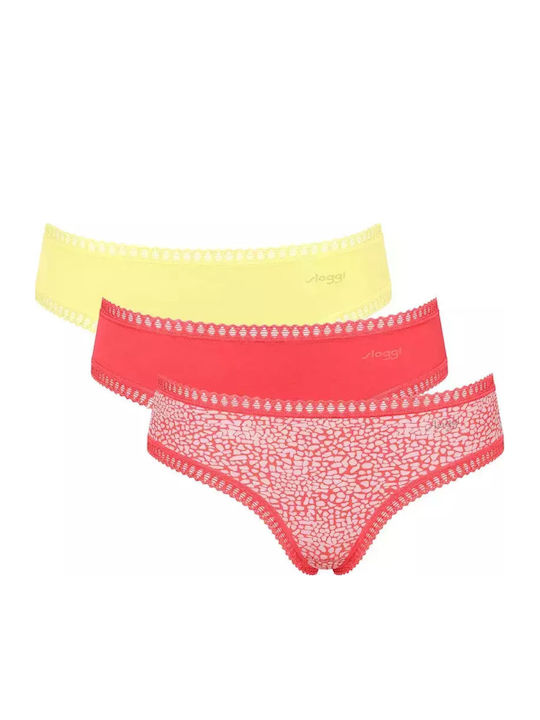Sloggi Βαμβακερά Femei Boxer 3Pack Orange, Yellow