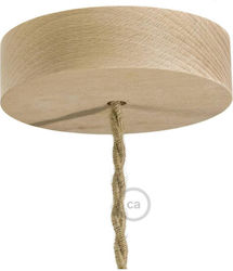 Ceiling Rose Fabric Cable Φ12cm Wood Creative Cables Cubalux 150187 Beige