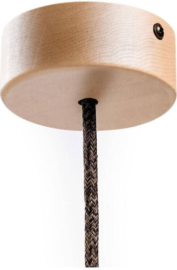 Ceiling Rose Natural Wood Fabric Cable Mini Ø8.8cm Creative Cables 150199 Cubalux 150199 Beige