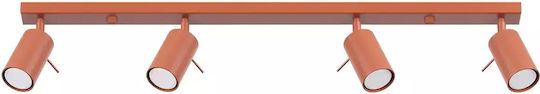 Sollux Spot mit 4 Lichtern und mit Fassung GU10 in Rot Farbe Sollux Spot mit 4 Lichtern und mit Fassung GU10 in Rot Farbe