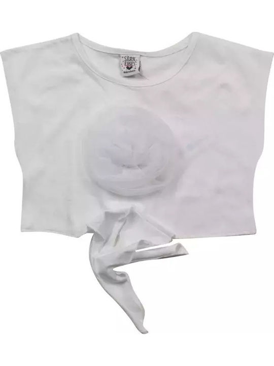 Παιδικό Crop Top Αμάνικο Λευκό