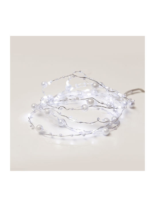 20 Λαμπάκια LED Ψυχρό Λευκό Μπαταρίας σε Σειρά